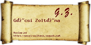 Gácsi Zoltána névjegykártya